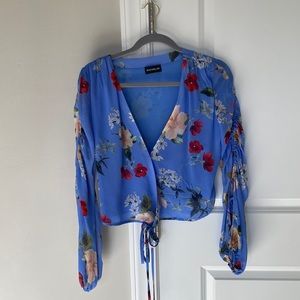 Nicholas Floral Silk Sheer Blouse 100%Silk